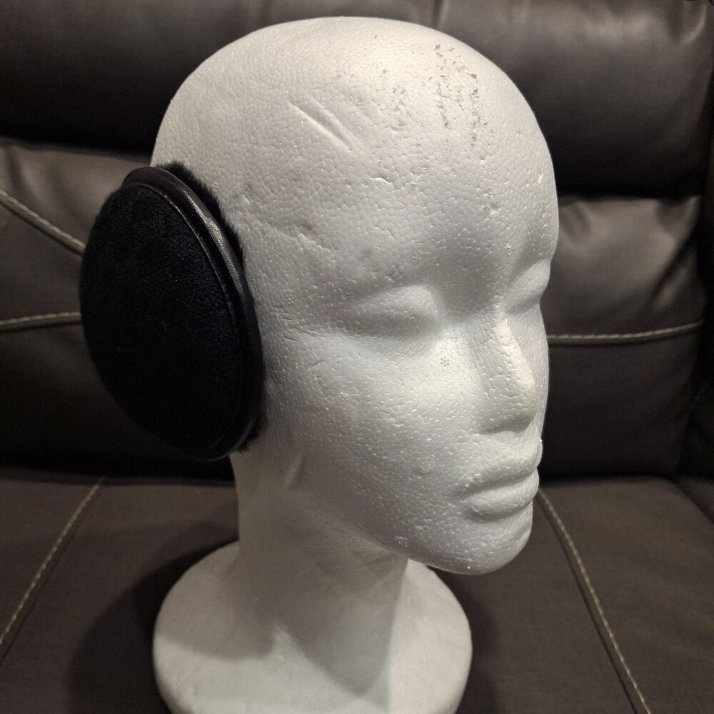 Winter Fleece Plush Ear Warmers Black One Size Unisex